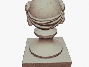stone ball on pillar Model 3D