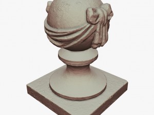 stone ball on pillar Model 3D