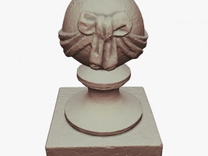 stone ball on pillar Model 3D