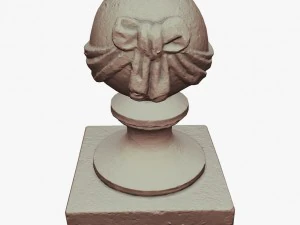 stone ball on pillar 3D Model