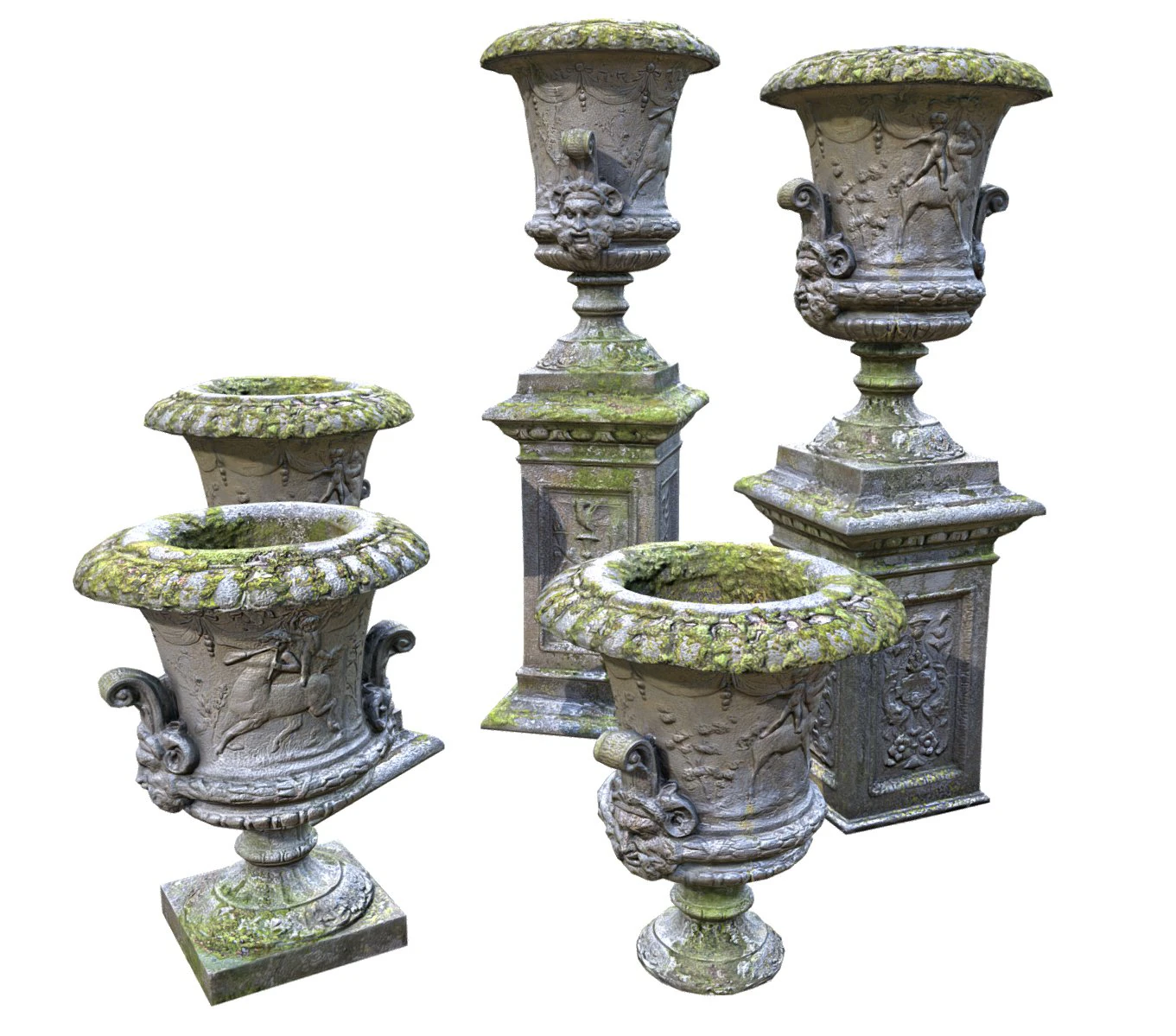 stone vase from park 3D Model .c4d .max .obj .3ds .fbx .stl .blend