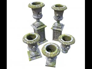 stone vase from park 3D Model