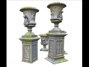stone vase from park 3D Model