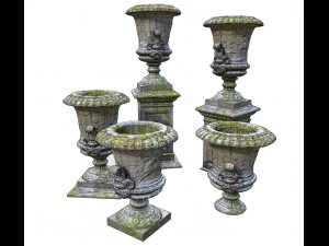 stone vase from park 3D Model