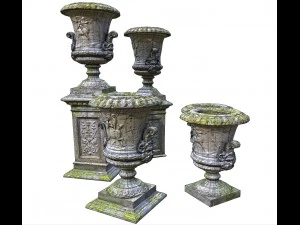 stone vase from park 3D Model