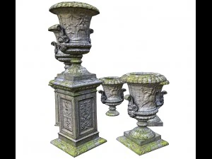 stone vase from park 3D Model