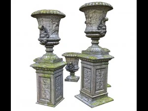 stone vase from park 3D Model