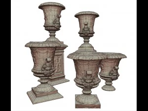 stone vase from park 3D Model