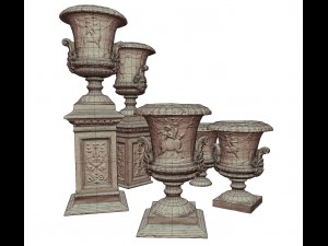 stone vase from park 3D 모델