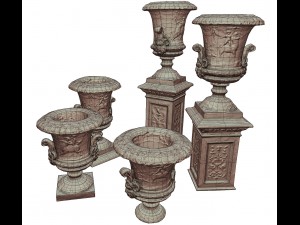 stone vase from park 3D 모델