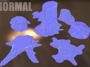7 tree stumps Modelo 3D