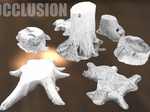 7 tree stumps Modelo 3D
