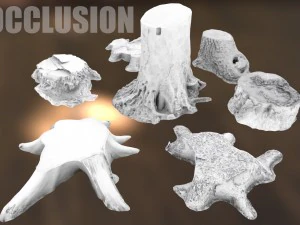 7 tree stumps 3D Model