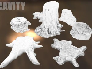 7 tree stumps 3D Model