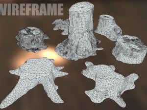 7 tree stumps Modelo 3D