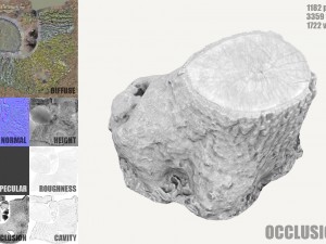 mossy tree stump Modelo 3D