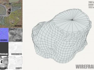 ceppo d'albero muschioso Modello 3D