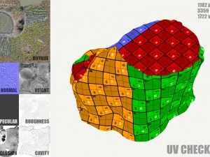 ceppo d'albero muschioso Modello 3D