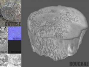tree stump with mushrooms Modello 3D