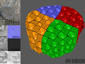 tree stump with mushrooms Modello 3D