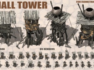 small towers for isometric 2d games CG टेक्स्चर्स