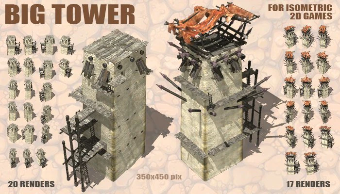 big towers CG Textures .c4d .max .obj .3ds .fbx .stl .blend
