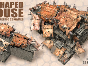 l-shaped house for isometric games CG टेक्स्चर्स