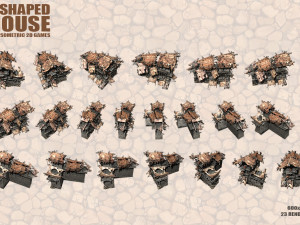 l-shaped house for isometric games CG テクスチャ