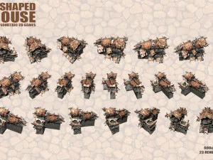 l-shaped house for isometric games CG Textures