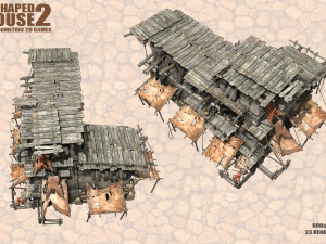 l-shaped house 2 for isometric games CG टेक्स्चर्स