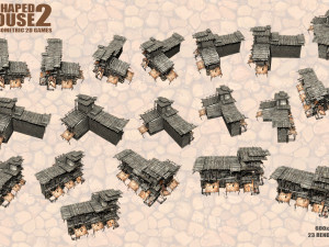 l-shaped house 2 for isometric games CG टेक्स्चर्स
