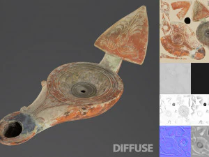ancient roman lamp 3D Model