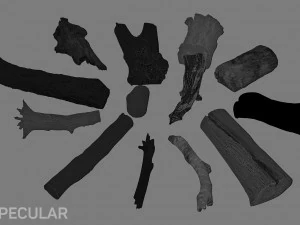 13 tree logs 3D Model