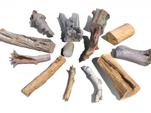 13 tree logs 3D Model