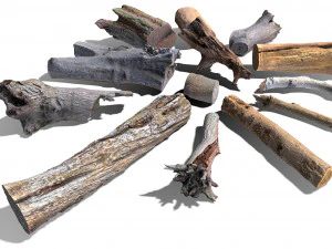 13 tree logs 3D Model