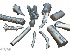13 tree logs 3D Model