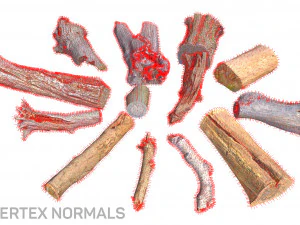 13 tree logs 3D Model