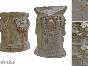 photorealistic roman greek column base 3D मॉडल