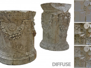 photorealistic roman greek column base 3D मॉडल
