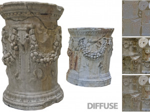photorealistic roman greek column base 3D मॉडल