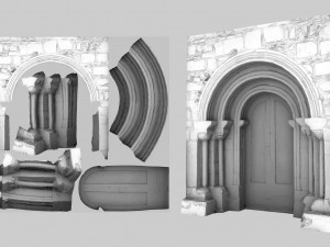 portal of a roman chirch Modelo 3D