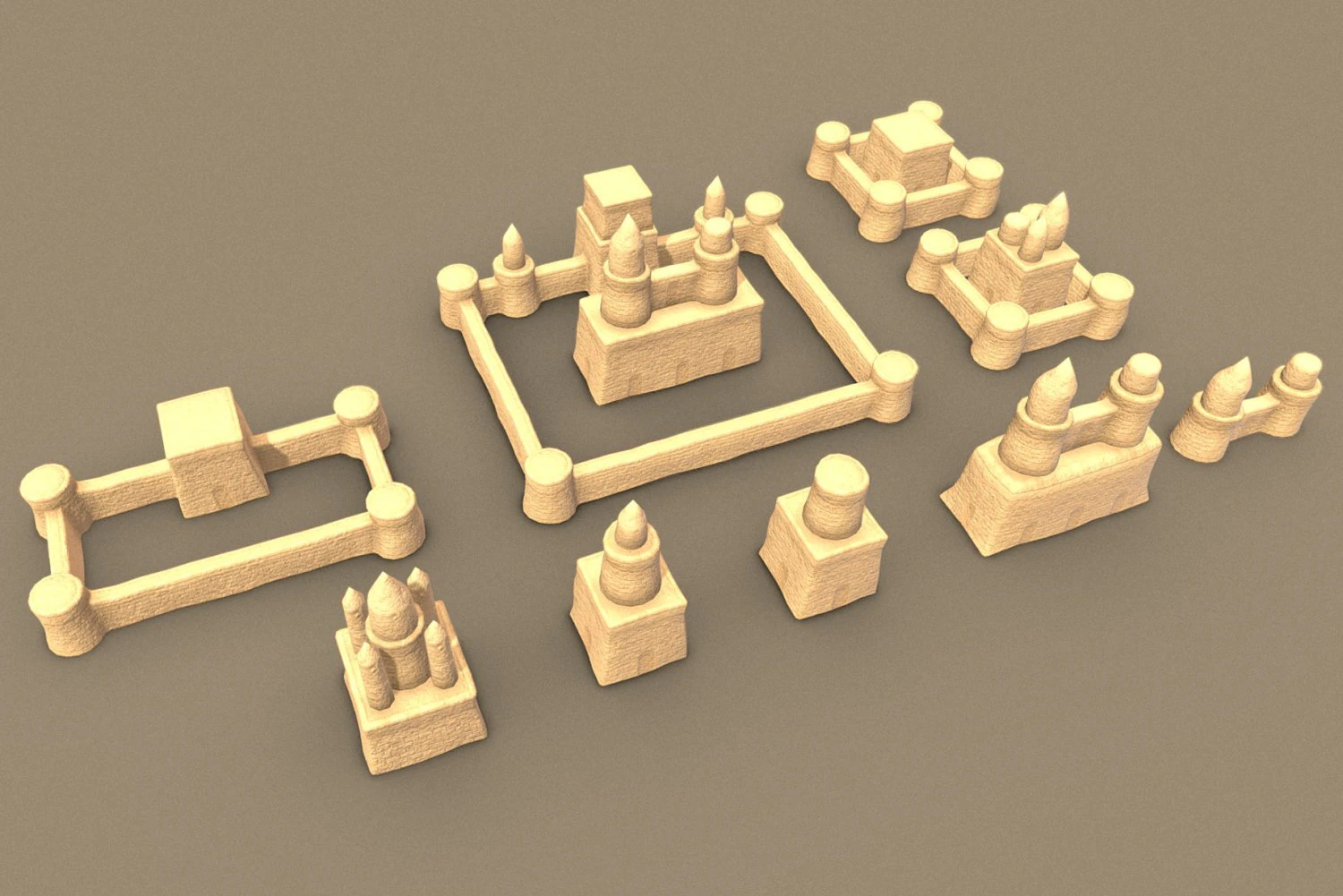 sand castle 3D Model .c4d .max .obj .3ds .fbx .stl .blend 
