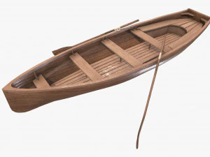 Holzboot 3D Modell
