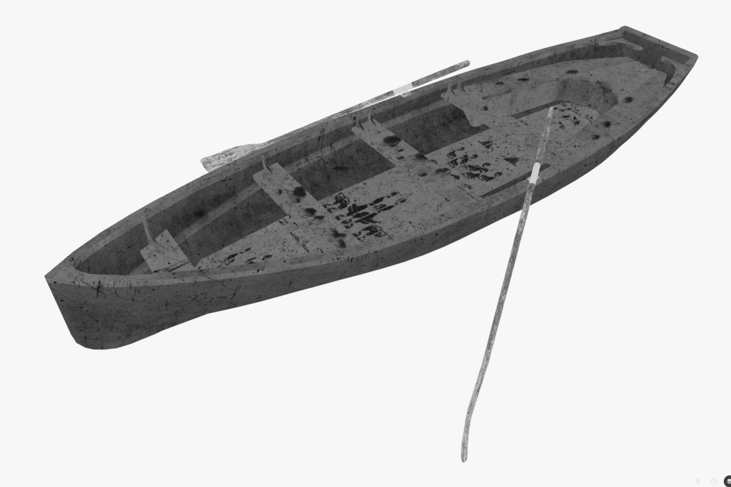 wooden boat Низкополигон. 3D Модель