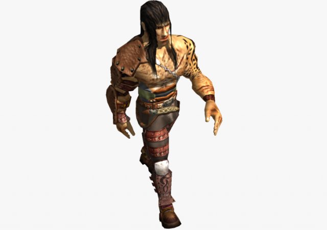 warrior rigged game ready lowpoly character 3D Model .c4d .max .obj .3ds .fbx .stl .blend 