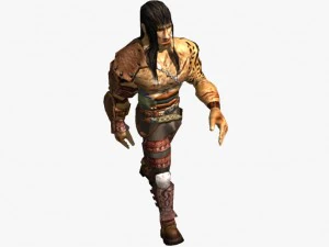 Krieger manipulierter, spielbereiter Lowpoly-Charakter 3D Modell