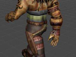 warrior rigged game ready lowpoly character 3D Model