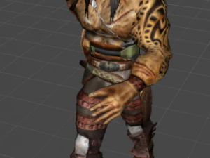 warrior rigged game ready lowpoly character 3D Model