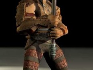 warrior rigged game ready lowpoly character 3D Model
