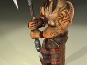 warrior rigged game ready lowpoly character 3D Model